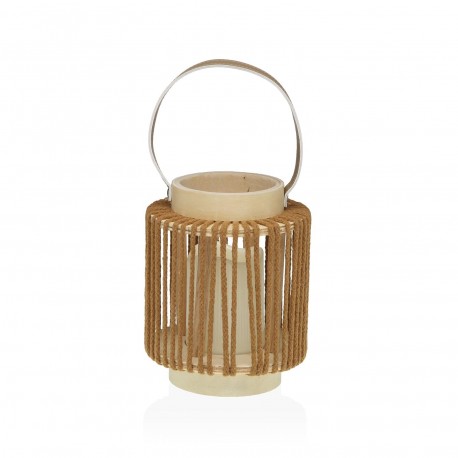 FAROLILLO CON VELA LED 18 CM ORAYA MARRON
