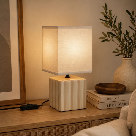 LAMPARA RAYAS BEIGE