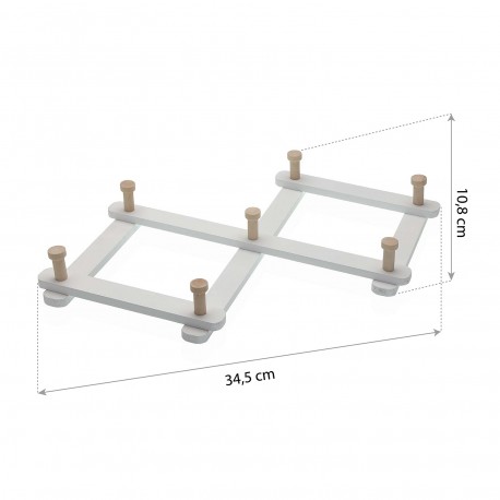 PERCHERO EXPANDIBLE DE PARED DE MADERA BLANCA