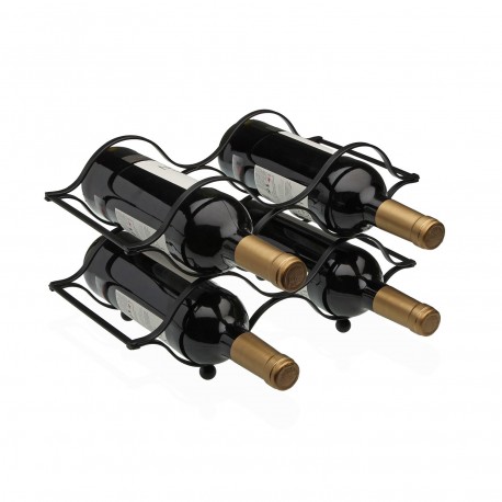 BOTELLERO  PARA 6 BOTELLAS NEGRO