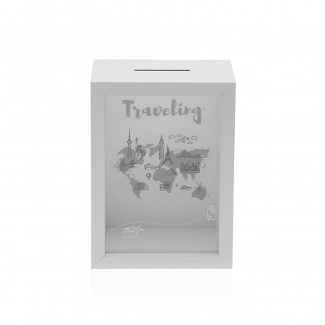 HUCHA PARA VIAJES BLANCA