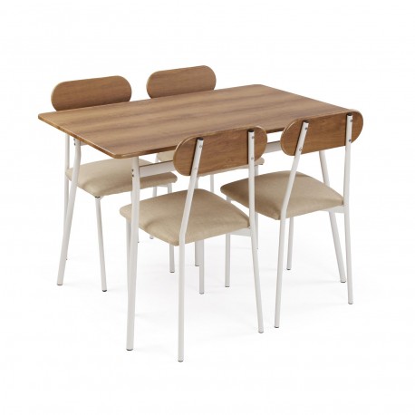 JUEGO MESA Y 4 SILLAS DENALI BL