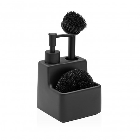 DISPENSADOR ESTROPAJERO NEGRO CON CEPILLO