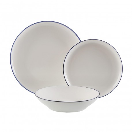 VAJILLA 18 PIEZAS BURDEOS AZUL