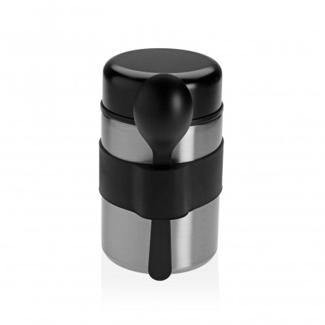 TAZA TERMO CON CUCHARA NEGRA