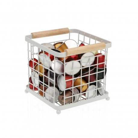 CESTA PARA CAPSULAS DE CAFE BLANCO