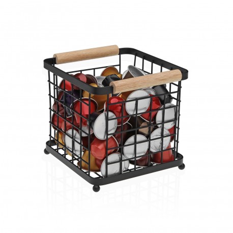 CESTA PARA CAPSULAS DE CAFE NEGRA