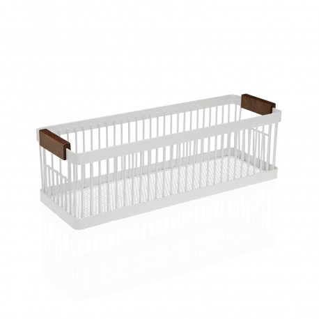 CESTA RECTANGULAR METALICA BLANCA
