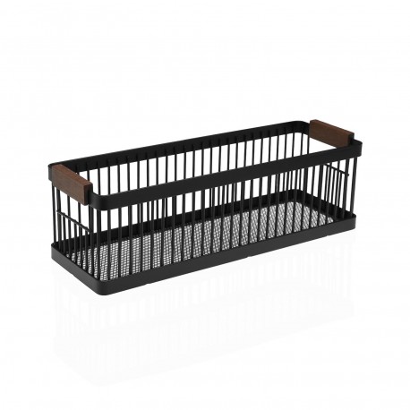 CESTA RECTANGULAR METALICA NEGRA