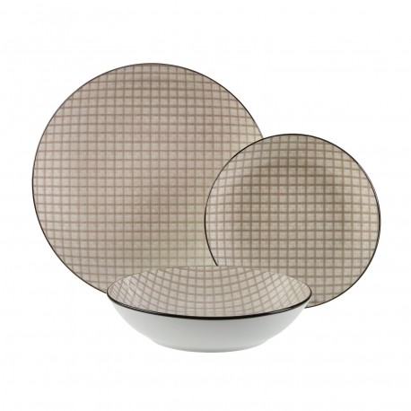 VAJILLA 18 PIEZAS CARINA BEIGE