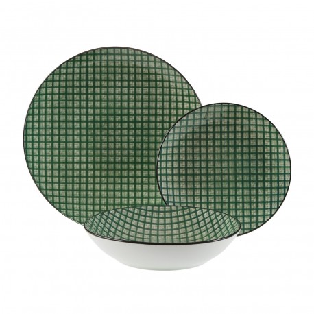 VAJILLA 18 PIEZAS CARINA VERDE