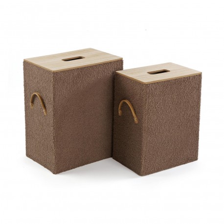 SET DE 2 CESTAS DE ROPA MARRÓN