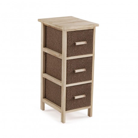 CAJONERA ESTRECHA 3 CAJONES MARRÓN