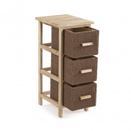 CAJONERA ESTRECHA 3 CAJONES MARRÓN