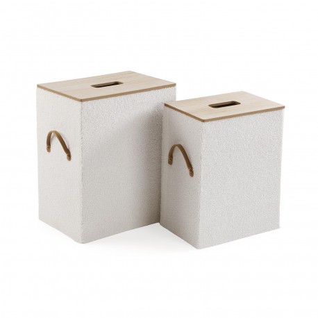 SET DE 2 CESTAS DE ROPA BEIGE