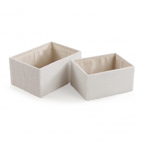 SET DE 2 CESTAS RECTANGULARES BEIGE