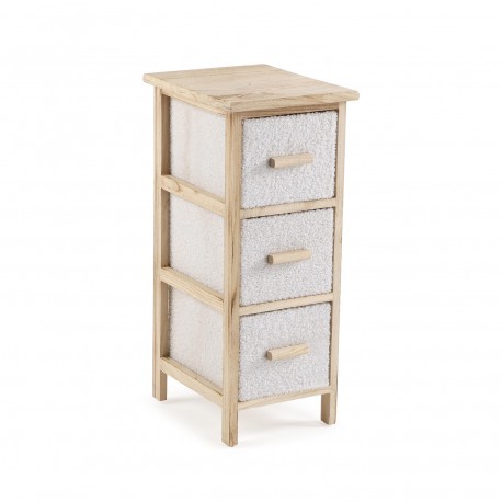 CAJONERA ESTRECHA 3 CAJONES BEIGE