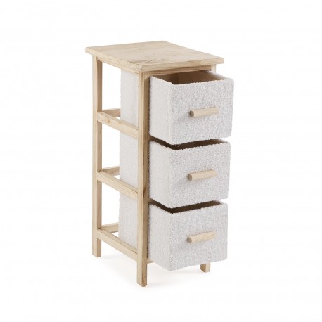 CAJONERA ESTRECHA 3 CAJONES BEIGE
