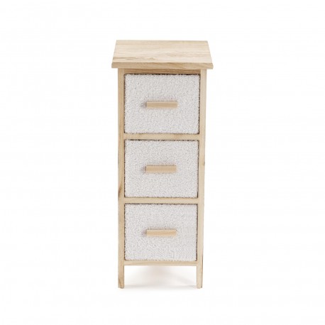 CAJONERA ESTRECHA 3 CAJONES BEIGE