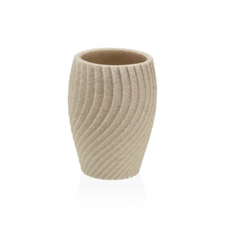 VASO PORTACEPILLOS SPIRALE BEIGE
