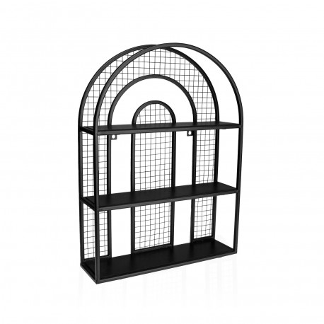 ESTANTERIA METALICA DE PARED NEGRA