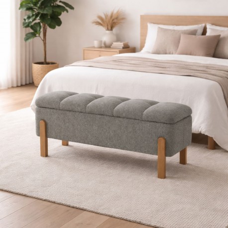 PIE DE CAMA TAPIZADO CON ALMACENAMIENTO