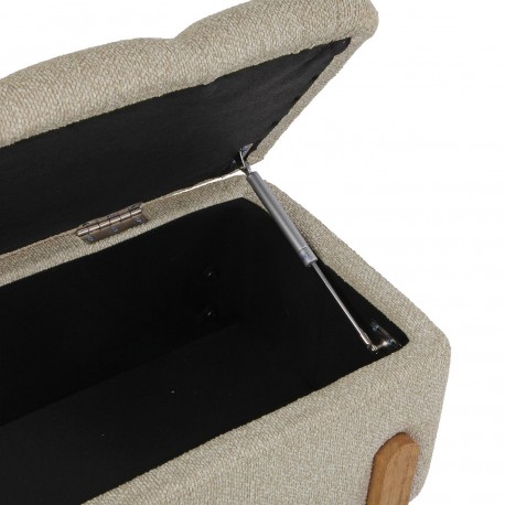PIE DE CAMA TAPIZADO CON ALMACENAMIENTO BEIGE