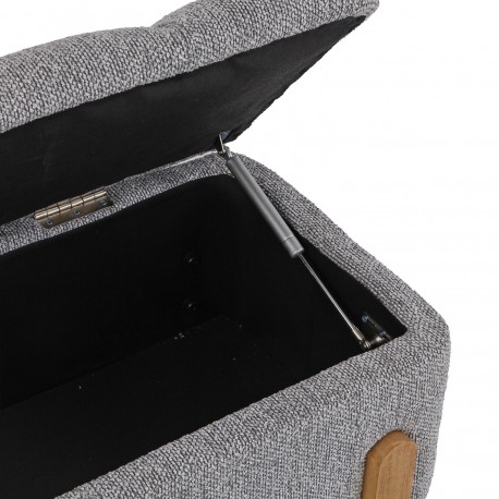 PIE DE CAMA TAPIZADO CON ALMACENAMIENTO GRIS CLARO