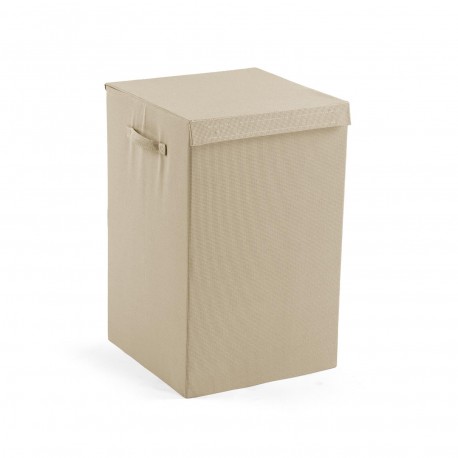 CESTO ROPA RECTANGULAR PLEGABLE CREMA