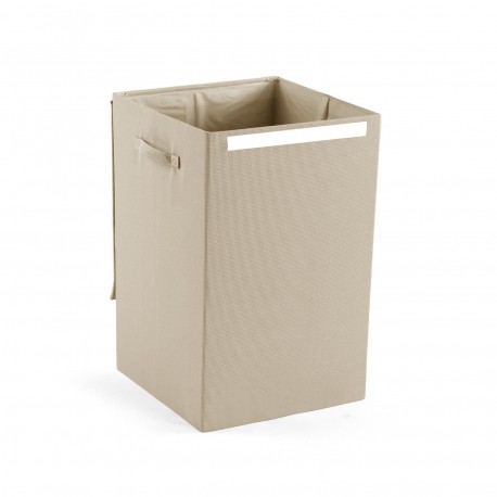 CESTO ROPA RECTANGULAR PLEGABLE CREMA