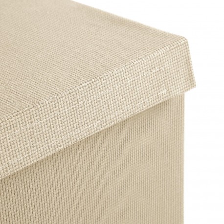 CESTO ROPA RECTANGULAR PLEGABLE CREMA