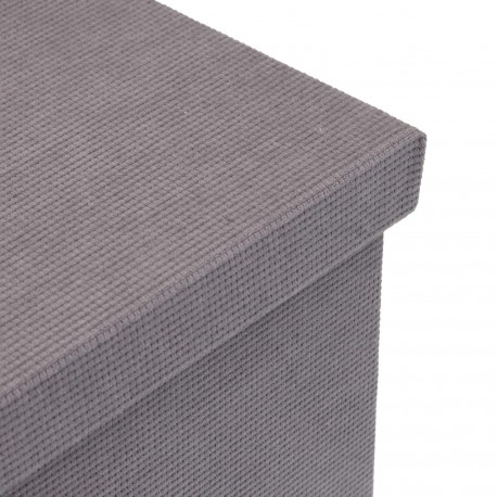 CESTA RECTANGULAR CON TAPA PLEGABLE GRIS CLARO