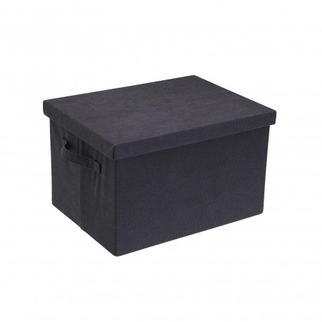 CESTA RECTANGULAR CON TAPA PLEGABLE GRIS OSCURO