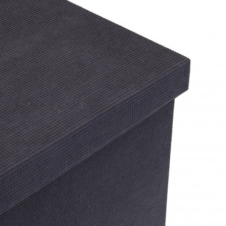 CESTA RECTANGULAR CON TAPA PLEGABLE GRIS OSCURO