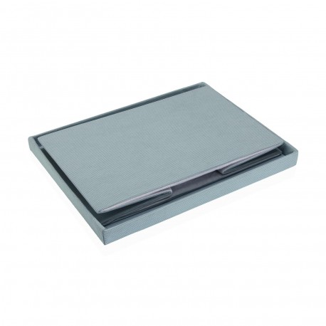 CESTA RECTANGULAR CON TAPA PLEGABLE AZUL