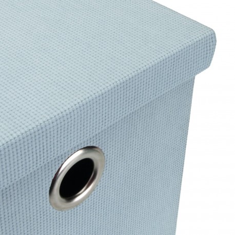 CESTA CUADRADA CON TAPA PLEGABLE AZUL