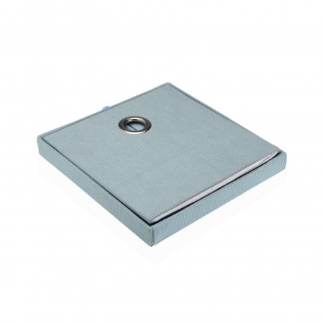 CESTA CUADRADA CON TAPA PLEGABLE AZUL