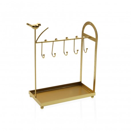 JOYERO METALICO DORADO CON PAJARO