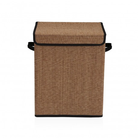 CESTO ROPA PLEGABLE RIBETE NEGRO