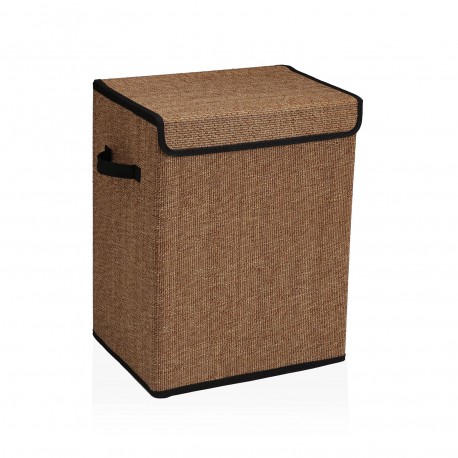 CESTO ROPA PLEGABLE RIBETE NEGRO