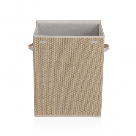 CESTO ROPA PLEGABLE  RIBETE BLANCO