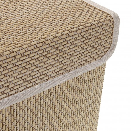 CESTO ROPA PLEGABLE  RIBETE BLANCO