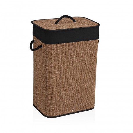 CESTO ROPA PLEGABLE  RIBETE NEGRO