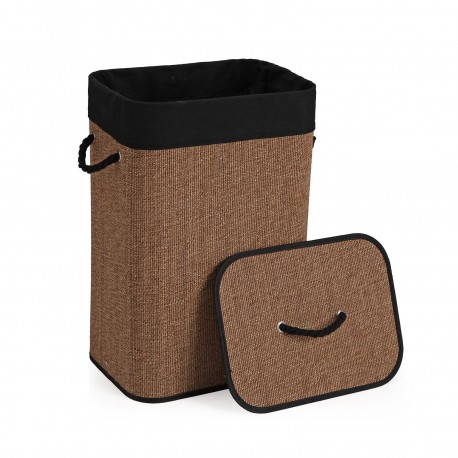 CESTO ROPA PLEGABLE  RIBETE NEGRO