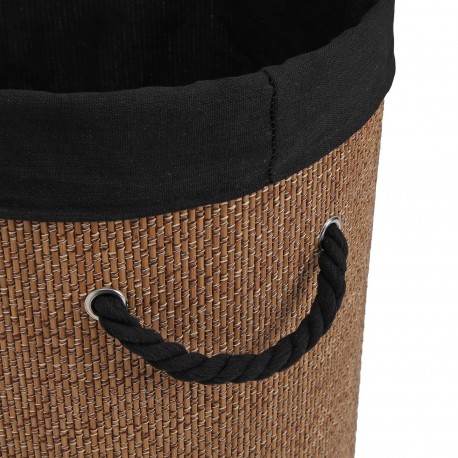 CESTO ROPA REDONDO PLEGABLE RIBETE NEGRO