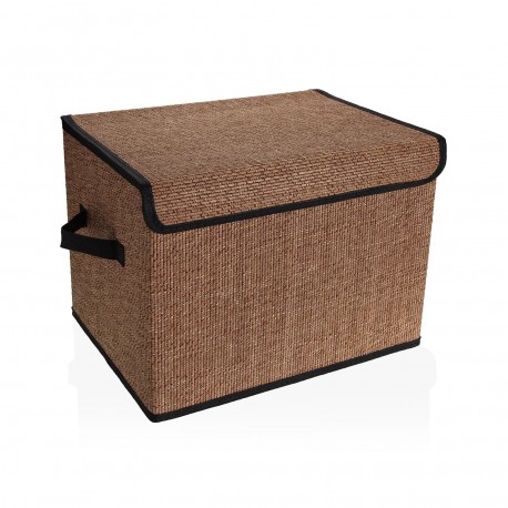 CESTA RECTANGULAR CON TAPA PLEGABLE NEGRA