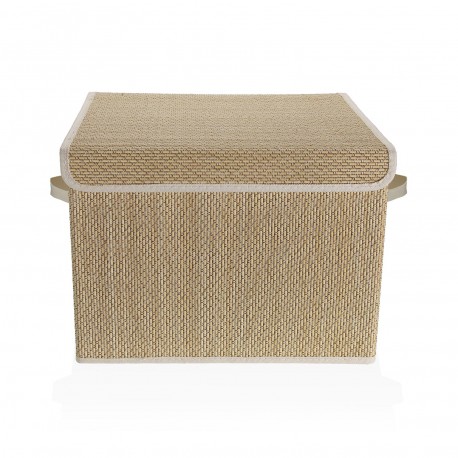 CESTA RECTANGULAR CON TAPA PLEGABLE BLANCA