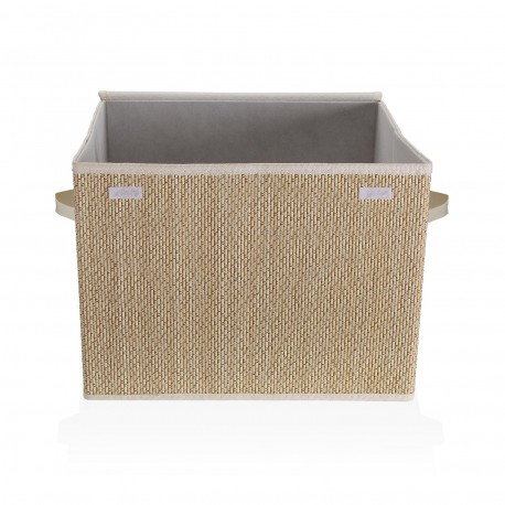 CESTA RECTANGULAR CON TAPA PLEGABLE BLANCA