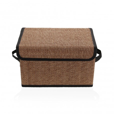 CESTA RECTANGULAR CON TAPA PLEGABLE NEGRA