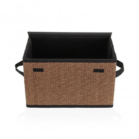 CESTA RECTANGULAR CON TAPA PLEGABLE NEGRA
